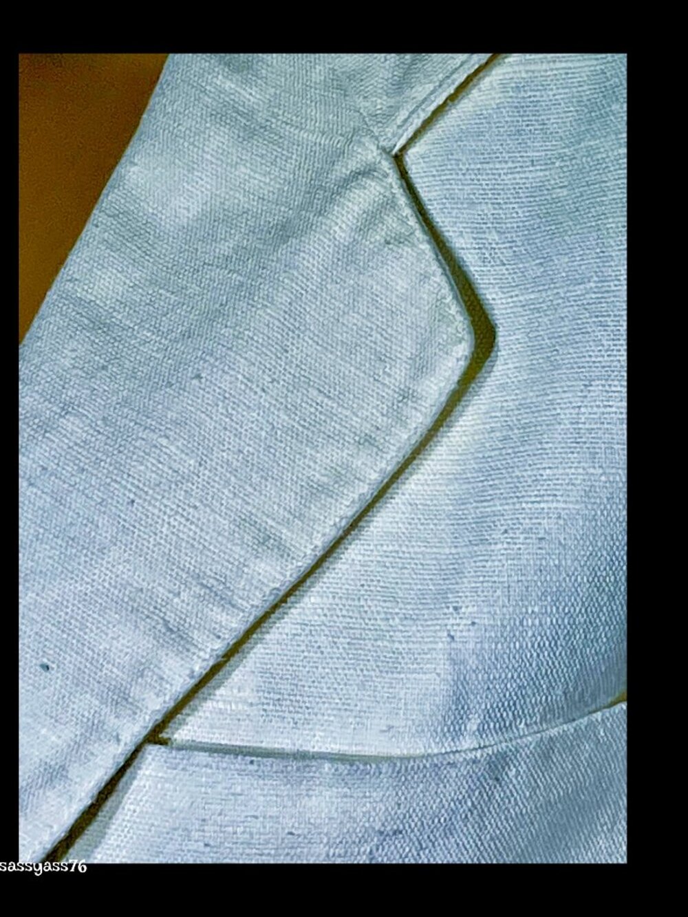 ▪️VTG▪️HARVE BENARD by BENARD HOLTMAN▪️White Color Block Linen Blazer Jacket - Picture 9 of 10